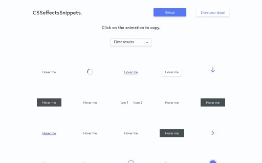 CSS Effects Snippets — Find fast & responsive websites on SITEJOY