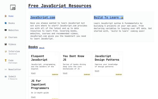 Free JavaScript Resources — Find fast & responsive websites on SITEJOY